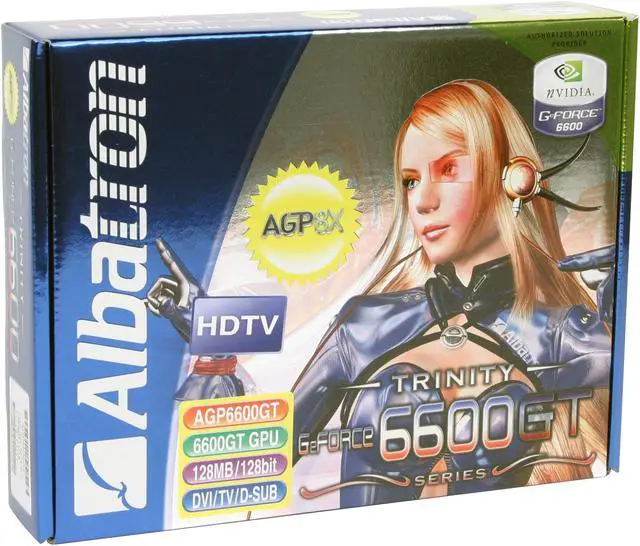 Alt view image 6 of 6 - Albatron GeForce 6600GT 128MB GDDR3 AGP 4X/8X Graphics Card AGP6600GT-128M AGP