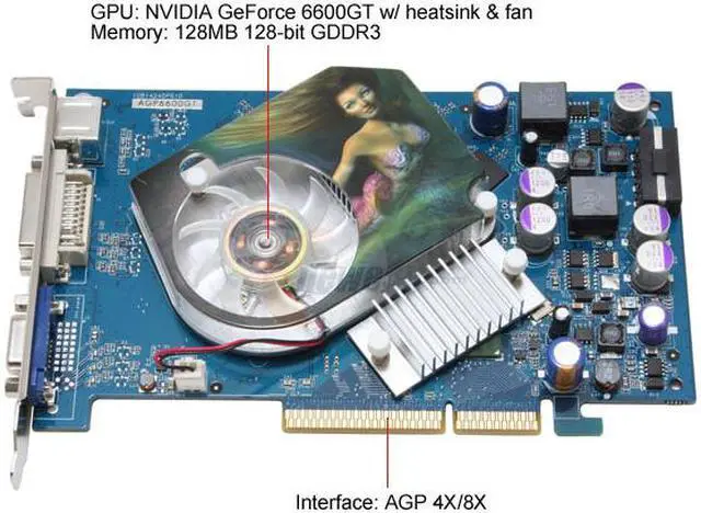 Alt view image 2 of 6 - Albatron GeForce 6600GT 128MB GDDR3 AGP 4X/8X Graphics Card AGP6600GT-128M AGP