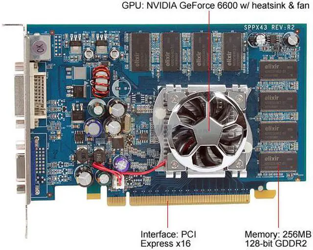 Alt view image 3 of 5 - SPARKLE GeForce 6600 256MB GDDR2 PCI Express x16 Graphics Card SPPX43DH256MB