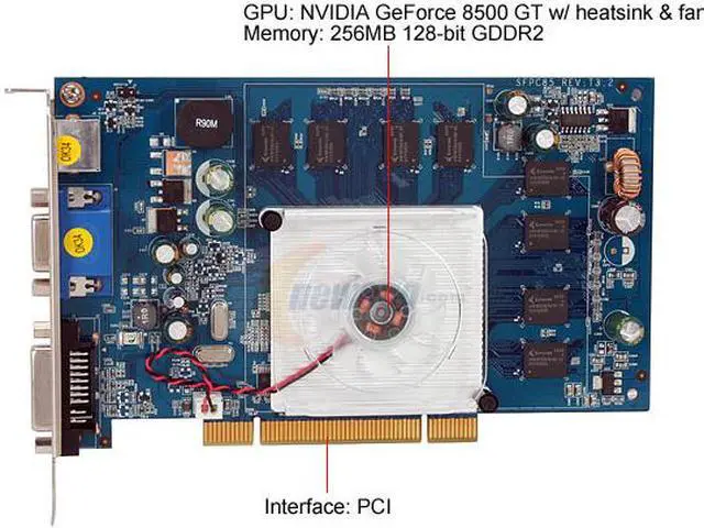 Alt view image 3 of 5 - SPARKLE GeForce 8500 GT 256MB GDDR2 PCI Graphics Card SFPC85GT256U2P