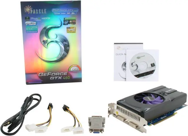 Alt view image 6 of 6 - SPARKLE GeForce GTX 460 (Fermi) 1GB GDDR5 PCI Express 2.0 x16 SLI Support Graphics Card SXX4601024D5UNM