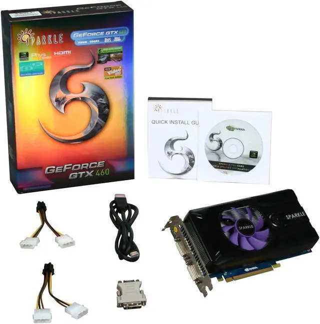 Alt view image 5 of 5 - SPARKLE GeForce GTX 460 (Fermi) 768MB GDDR5 PCI Express 2.0 x16 SLI Support Graphics Card SXX460768D5UNM