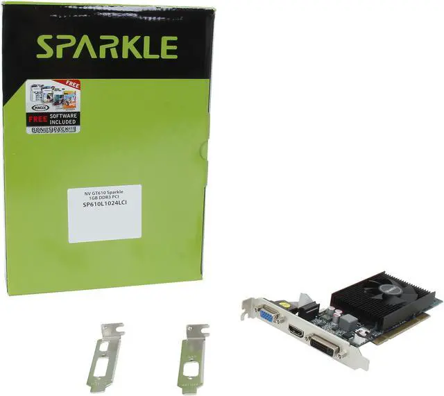 Alt view image 5 of 5 - SPARKLE GeForce GT 610 1GB DDR3 PCI Low Profile Graphics Card 700041(SP610L1024LC)
