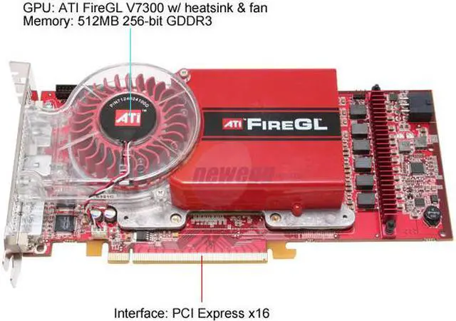Alt view image 2 of 5 - AMD FireGL V7300 100-505146 512MB 512-bit GDDR3 PCI Express x16 Graphics Card - OEM