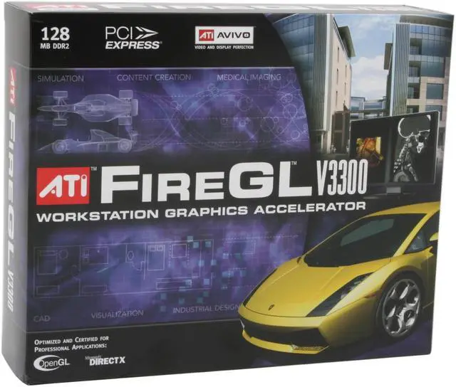 Alt view image 6 of 6 - AMD FireGL V3300 100-505135 128MB GDDR2 PCI Express x16 Graphics Card