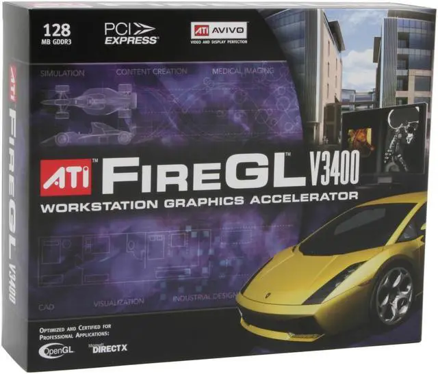 Alt view image 5 of 5 - AMD FireGL V3400 100-505136 128MB 128-bit GDDR3 PCI Express x16 Graphics Card