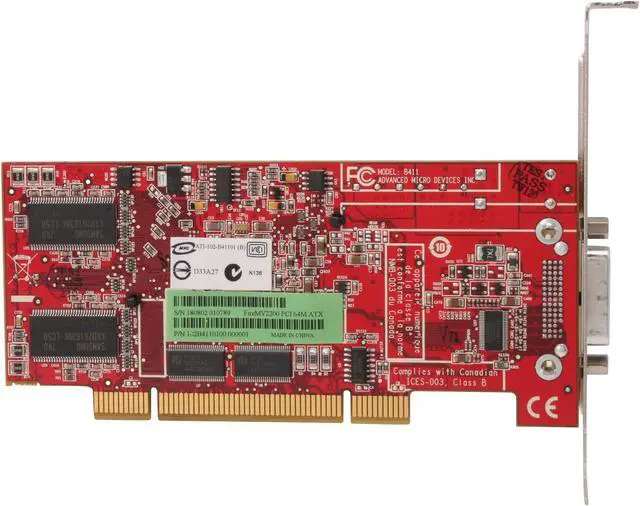 Alt view image 4 of 5 - AMD FireMV 2200 100-505139 64MB DDR PCI Low Profile Graphics Card