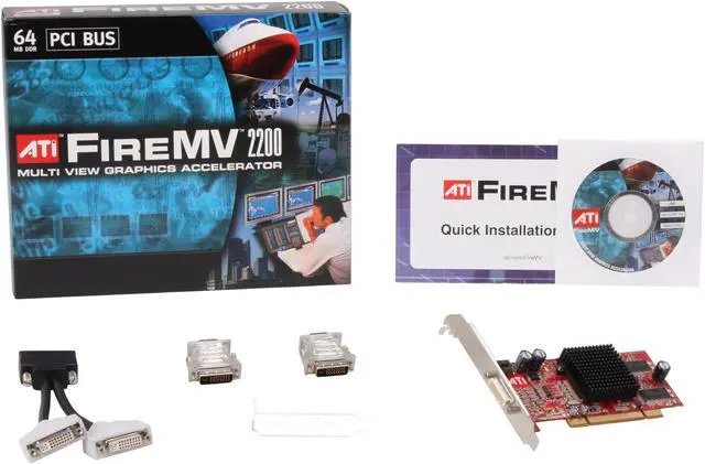 Alt view image 5 of 5 - AMD FireMV 2200 100-505139 64MB DDR PCI Low Profile Graphics Card