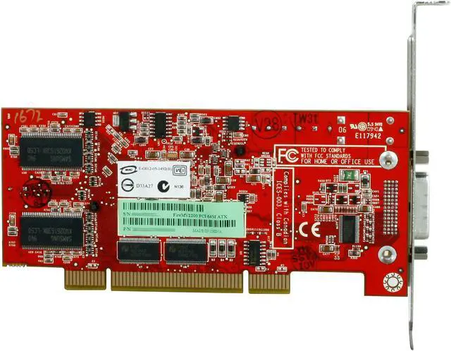 Alt view image 4 of 5 - AMD FireMV 2200 100-505140 64MB DDR PCI Low Profile Graphics Card - OEM