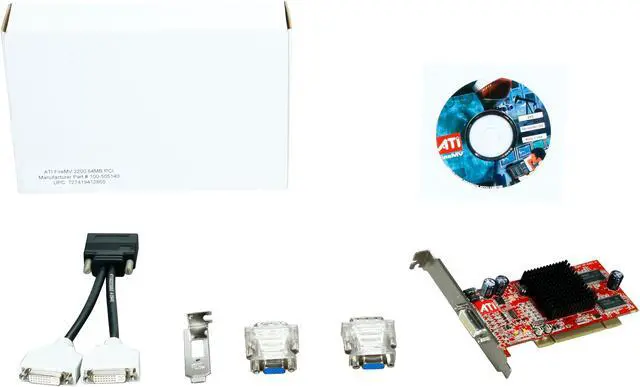 Alt view image 5 of 5 - AMD FireMV 2200 100-505140 64MB DDR PCI Low Profile Graphics Card - OEM