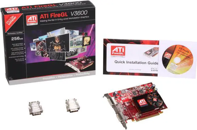 Alt view image 5 of 5 - AMD FireGL V3600 100-505507 256MB 128-bit GDDR2 PCI Express x16 Graphics Card