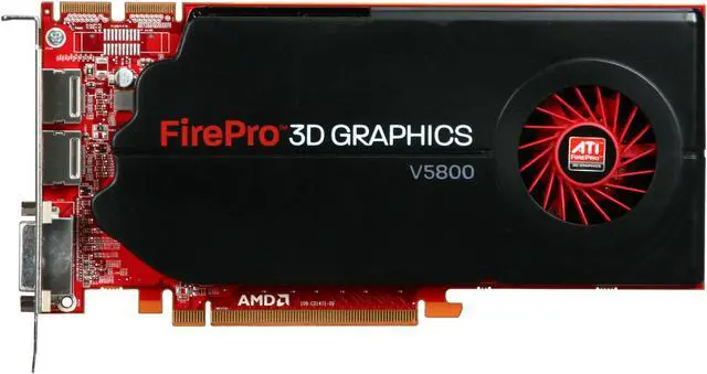 Alt view image 3 of 5 - AMD FirePro V5800 100-505605 1GB 128-bit GDDR5 PCI Express 2.0 x16 CrossFire Supported Graphics Card