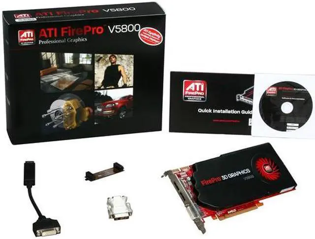 Alt view image 5 of 5 - AMD FirePro V5800 100-505605 1GB 128-bit GDDR5 PCI Express 2.0 x16 CrossFire Supported Graphics Card
