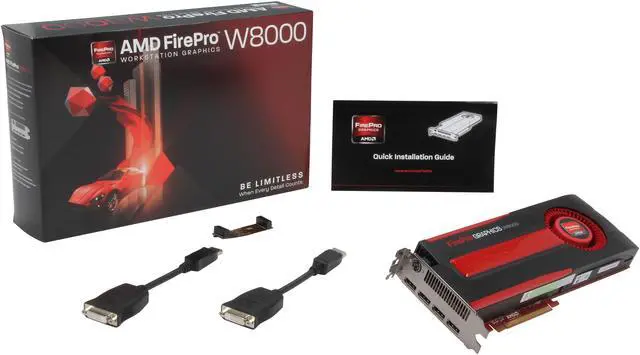 Alt view image 7 of 6 - AMD FirePro W8000 100-505845 4GB 256-bit GDDR5 PCI Express 3.0 x16 CrossFire Supported Graphics Card