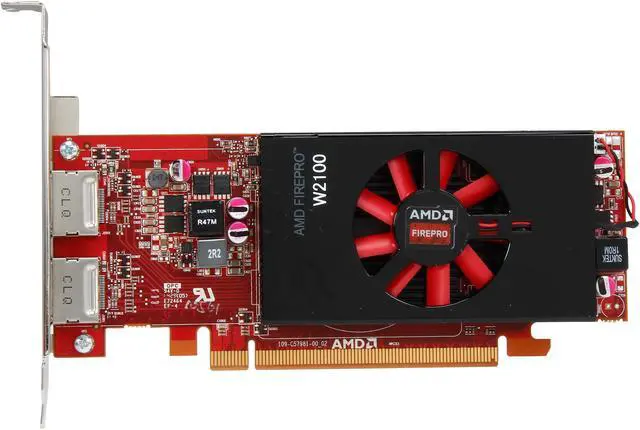 Alt view image 3 of 5 - AMD FirePro W2100 100-505821 2GB 128-bit DDR3 PCI Express 3.0 x16 Low Profile Graphics Card