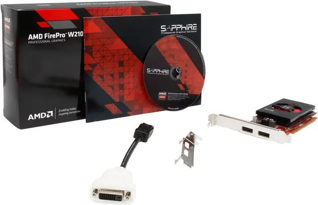 Alt view image 5 of 5 - AMD FirePro W2100 100-505821 2GB 128-bit DDR3 PCI Express 3.0 x16 Low Profile Graphics Card