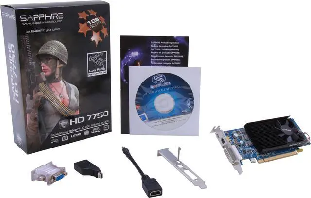 Alt view image 5 of 5 - SAPPHIRE Radeon HD 7750 1GB GDDR5 PCI Express 3.0 x16 Low Profile Graphics Card 100357LP