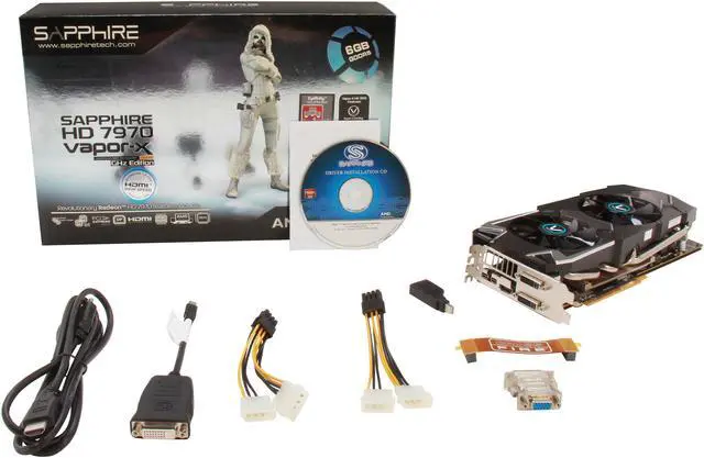 Alt view image 6 of 6 - SAPPHIRE Vapor-X Radeon HD 7970 GHz Edition 6GB GDDR5 PCI Express 3.0 x16 CrossFireX Support Graphics Card 100351-6GVXSR