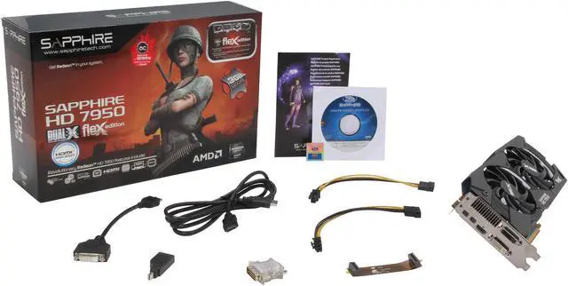 Alt view image 5 of 5 - SAPPHIRE FleX Radeon HD 7950 3GB GDDR5 PCI Express 3.0 x16 CrossFireX Support Graphics Card 100352FLEX-2