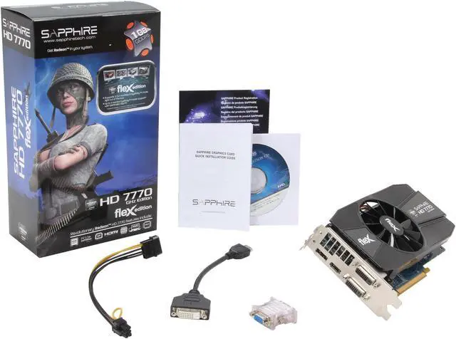 Alt view image 6 of 6 - SAPPHIRE Radeon HD 7770 1GB GDDR5 PCI Express 3.0 x16 CrossFireX Support Graphics Card 100358FLEX