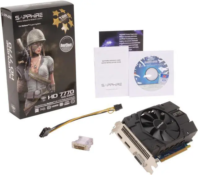Alt view image 6 of 6 - SAPPHIRE Radeon HD 7770 1GB GDDR5 PCI Express 3.0 x16 CrossFireX Support Graphics Card 100358OCL