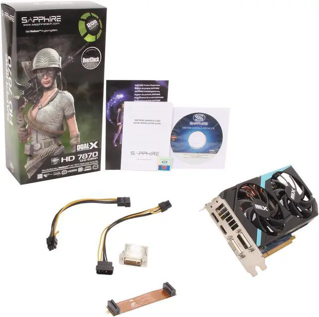 Alt view image 6 of 6 - SAPPHIRE Radeon HD 7870 GHz Edition 2GB GDDR5 PCI Express 3.0 x16 CrossFireX Support Graphics Card 100354OC-2L