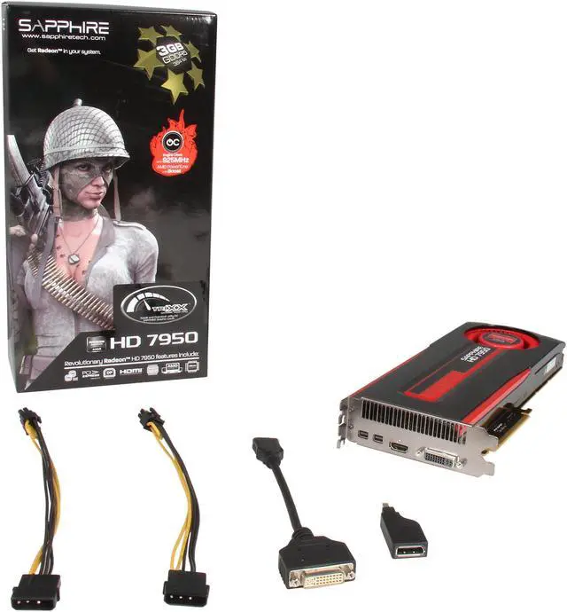 Alt view image 6 of 6 - SAPPHIRE 21196-00-20G Radeon HD 7950 with BOOST 3GB 384-bit GDDR5 PCI Express 3.0 x16 CrossFireX Support Video Card