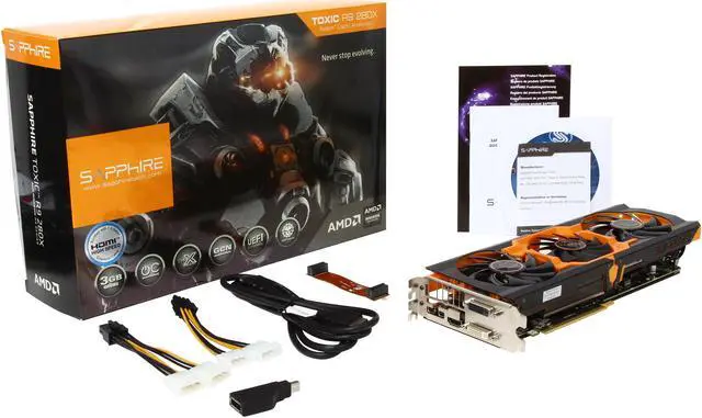 Alt view image 6 of 6 - SAPPHIRE Radeon R9 280X 3GB GDDR5 PCI Express 3.0 x16 CrossFireX Support Graphics Card 100363TXSR