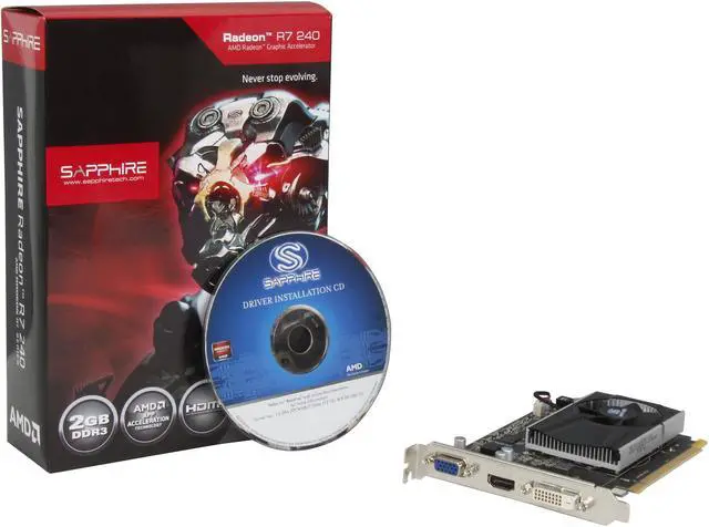 Alt view image 5 of 5 - SAPPHIRE Radeon R7 240 2GB DDR3 PCI Express 3.0 CrossFireX Support Graphics Card 100369-2GL