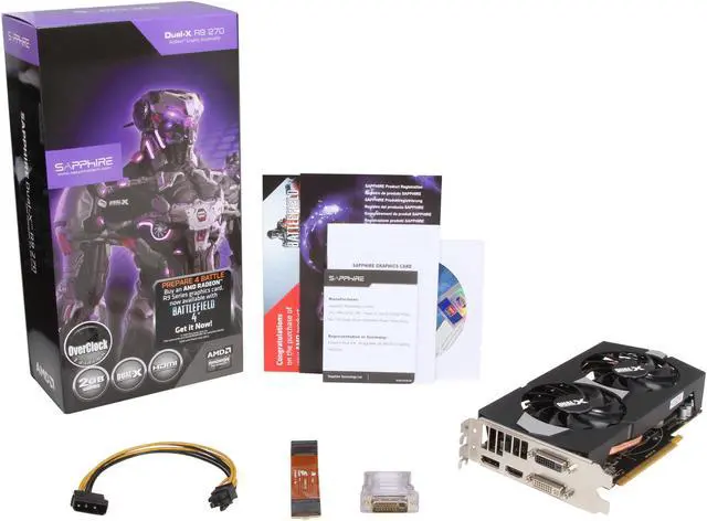 Alt view image 6 of 6 - SAPPHIRE DUAL-X Radeon R9 270 2GB GDDR5 PCI Express 3.0 CrossFireX Support Graphics Card 100365BF4L
