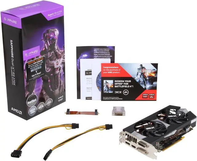 Alt view image 6 of 6 - SAPPHIRE Radeon R9 270X 4GB GDDR5 Graphics Card 100364-4GBF4L