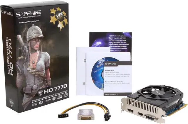 Alt view image 6 of 6 - SAPPHIRE Radeon HD 7770 1GB GDDR5 PCI Express 3.0 CrossFireX Support Graphics Card 100358-2L