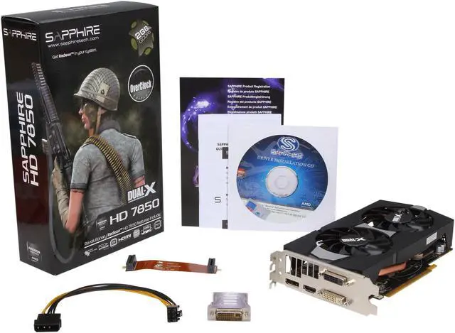 Alt view image 6 of 6 - SAPPHIRE DUAL-X OC Radeon HD 7850 2GB GDDR5 PCI Express 3.0 CrossFireX Support Graphics Card 100355OC-2L