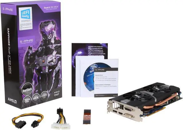 Alt view image 6 of 6 - SAPPHIRE DUAL-X OC Radeon R9 280X 3GB GDDR5 PCI Express 3.0 CrossFireX Support Graphics Card 11221-00-20G