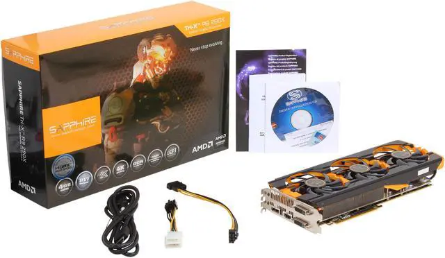 Alt view image 6 of 6 - SAPPHIRE TRI-X Radeon R9 290X 4GB GDDR5 PCI Express 3.0 CrossFireX Support Graphics Card 100361-3SR