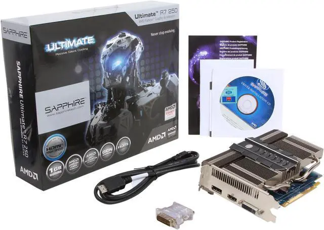 Alt view image 5 of 5 - SAPPHIRE Ultimate Radeon R7 250 1GB GDDR5 PCI Express 3.0 Graphics Card 100368USR