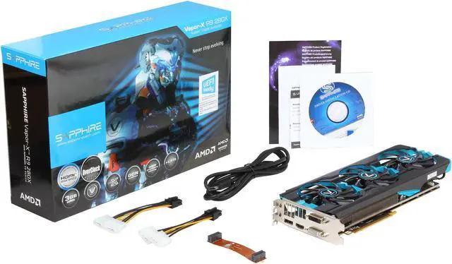 Alt view image 6 of 6 - SAPPHIRE VAPOR-X Radeon R9 280X 3GB PCI Express 3.0 Graphics Card 100363VX-2SR