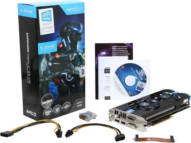 Alt view image 6 of 6 - SAPPHIRE VAPOR-X Radeon R9 270 2GB GDDR5 PCI Express 3.0 CrossFireX Support Graphics Card 100365VXL