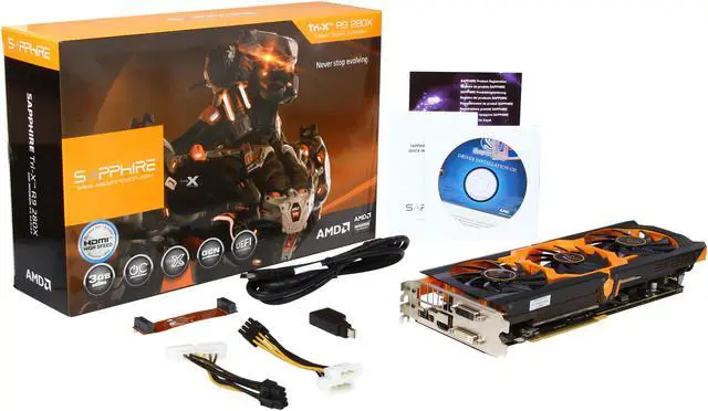 Alt view image 6 of 6 - SAPPHIRE TRI-X Radeon R9 280X 3GB GDDR5 PCI Express 3.0 CrossFireX Support Graphics Card 100363-2SR