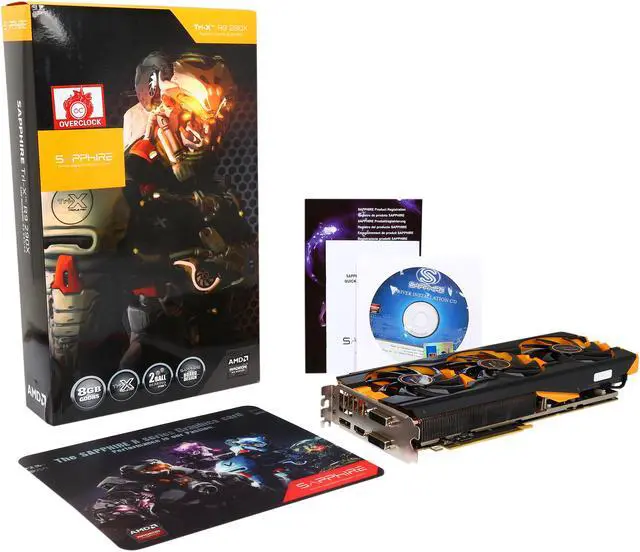 Alt view image 7 of 7 - SAPPHIRE Radeon R9 290X 8GB GDDR5 PCI Express 3.0 CrossFireX Support Graphics Card 100361-8GL