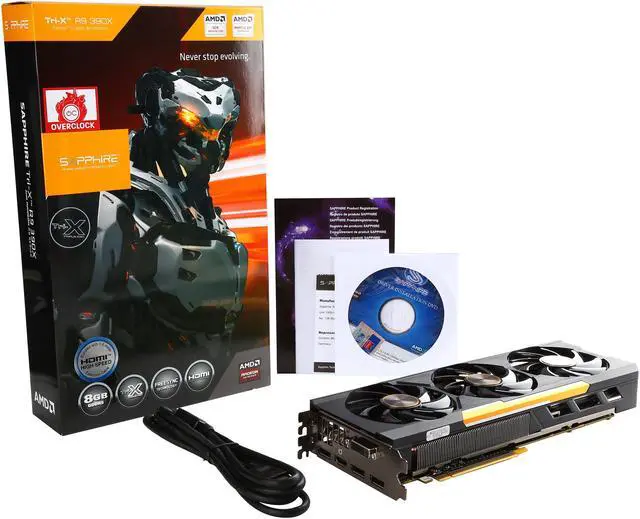 Alt view image 7 of 6 - SAPPHIRE Radeon R9 390X 8GB GDDR5 PCI Express 3.0 2.2 Slot, ATX Graphics Card 100381OCL