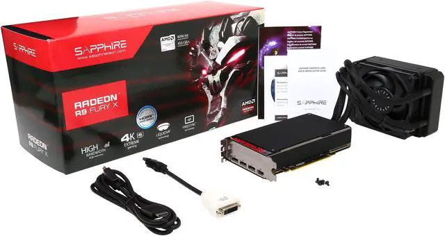 Alt view image 10 of 10 - Sapphire Radeon R9 FURY X 4GB HBM PCI-E HDMI / TRIPLE DP, 100380SR
