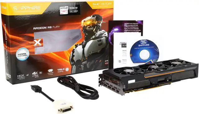 Alt view image 6 of 6 - SAPPHIRE Radeon R9 Fury 4GB HBM PCI Express 3.0 x16 CrossFireX Support Graphics Card 100379SR
