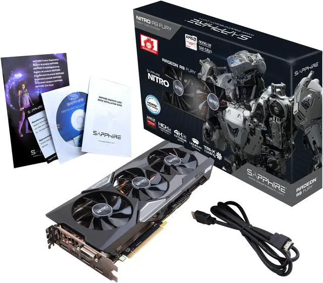Alt view image 6 of 6 - SAPPHIRE NITRO Radeon R9 Fury 4GB HBM PCI Express 3.0 x16 Graphics Card 100379NTOCSR