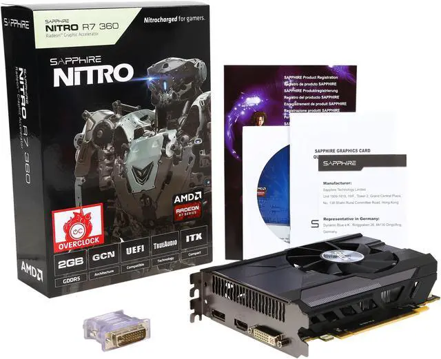 Alt view image 6 of 6 - SAPPHIRE NITRO Radeon R7 360 2GB GDDR5 PCI Express 3.0 CrossFireX Support Graphics Card 100388NTOC-2L