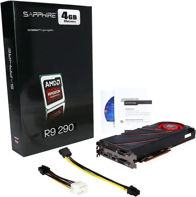 Alt view image 6 of 6 - Sapphire Radeon R9 290 4GB GDDR5 DUAL DVI-D/HDMI/DP PCI-Express Graphics Card (Certified Refurbished)