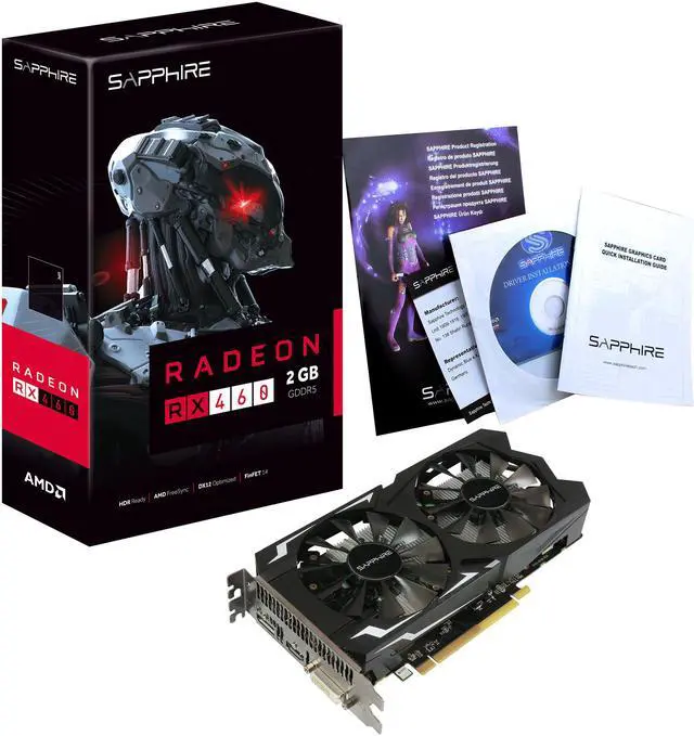 Alt view image 3 of 3 - SAPPHIRE Radeon RX 460 2GB GDDR5 PCI Express 3.0 x8 Graphics Card 100409-2GOCL