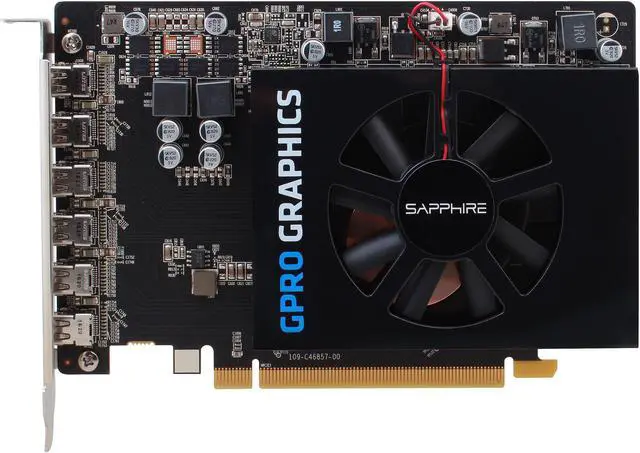 Alt view image 2 of 6 - SAPPHIRE GPRO 6200 Graphics Core Next (GCN) 4GB GDDR5 PCI Express 3.0 Low Profile Graphics Card 32258-00-20G