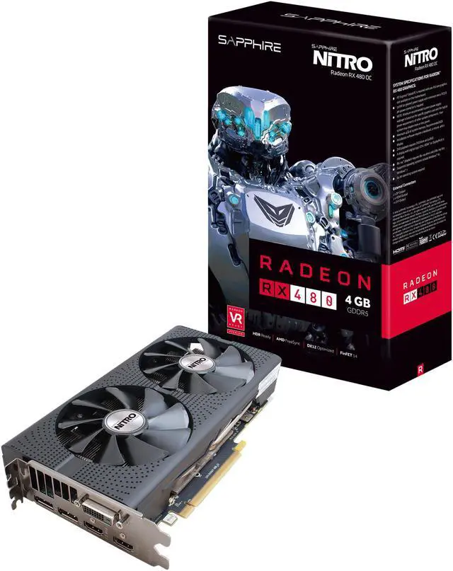 Alt view image 5 of 5 - SAPPHIRE NITRO Radeon RX 480 4GB GDDR5 PCI Express 3.0 CrossFireX Support Graphics Card 100406NT4GOCL