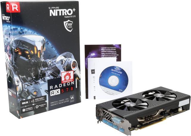 Alt view image 7 of 6 - Sapphire NITRO+ Radeon RX 570 8GB GDDR5 PCI-E Dual HDMI / DVI-D / Dual DP w/ Backplate (UEFI), 100412NT+8GL